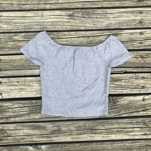 Gray Cropped Top